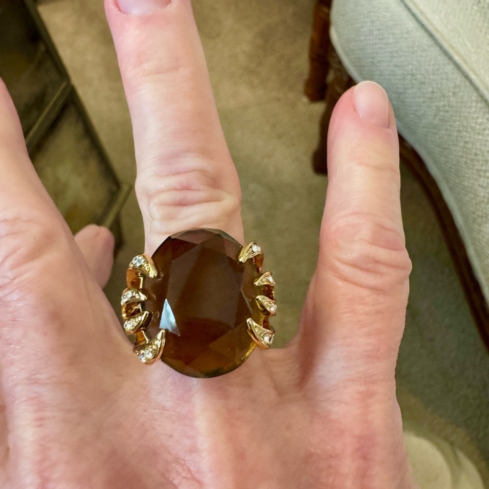 Stunning Smoky Quartz and Diamond Cocktail Ring